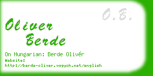 oliver berde business card